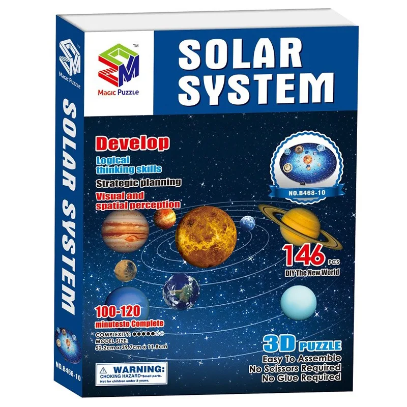 

Eight planets 3D DIY puzzle Galaxy 3D Puzzle planet satellite Puzzle Children hand-made gifts for kids