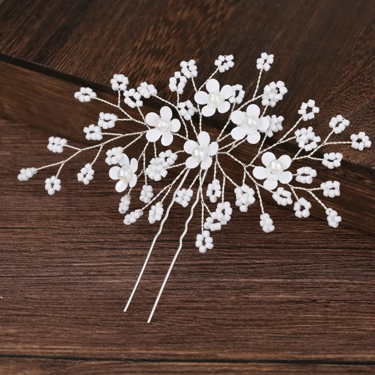 Жемчужное искусственное украшение для волос с кристаллами Стразы женщин цветок