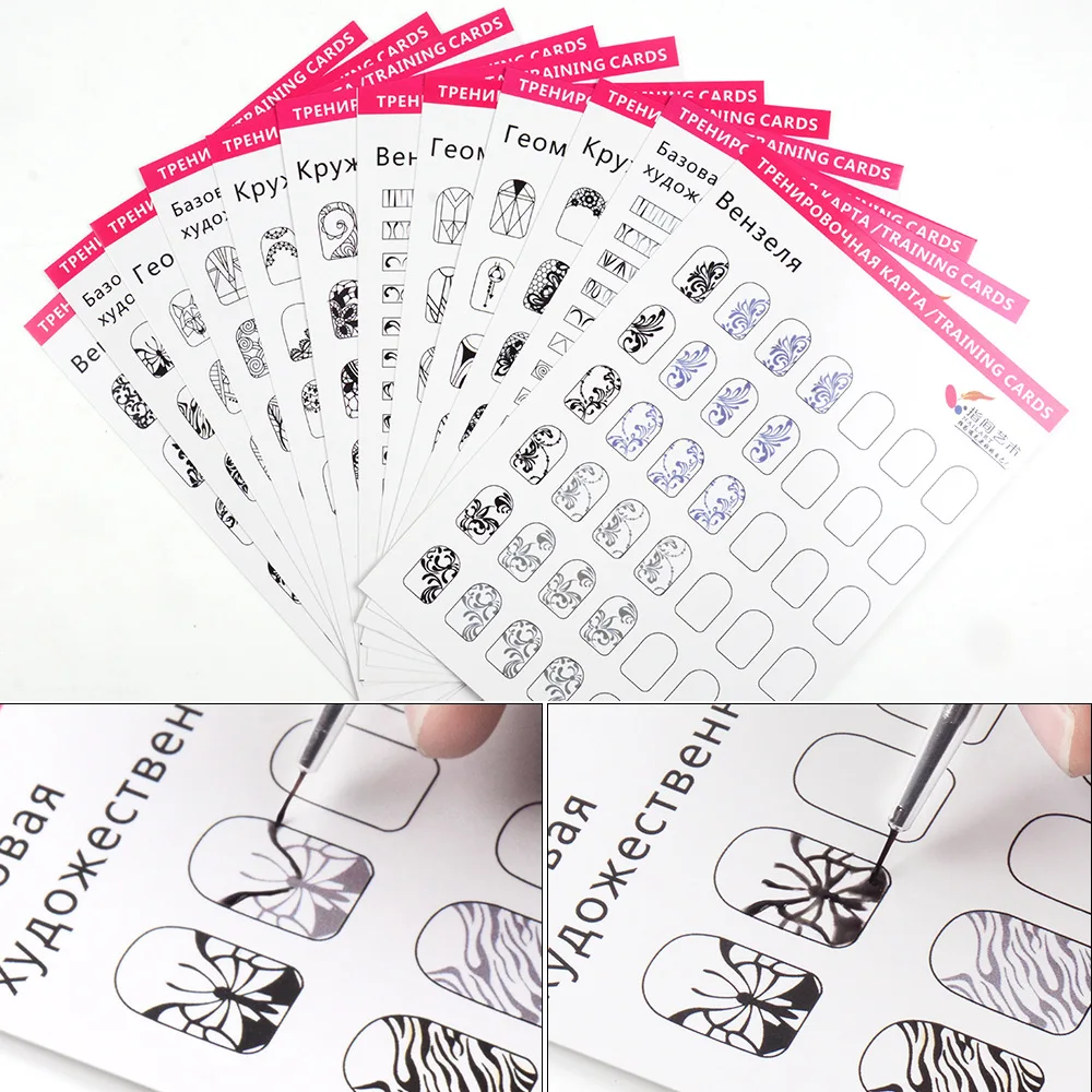 

Pad Nail Polish Remover Cotton Wipes Nail Art Training Practice Book Nail Art Kits Learning Template Manicure Tool