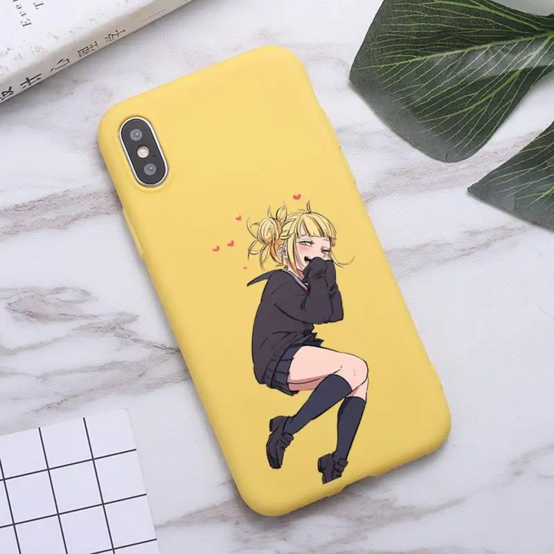 

Himiko Toga My hero academia anime Phone Case Candy Color for iPhone 6 7 8 11 12 s mini pro X XS XR MAX Plus