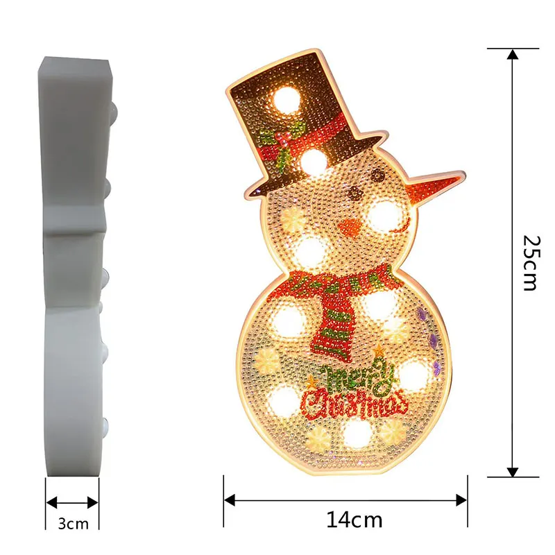 Рождественский светодиодный ночсветильник сделай сам для алмазной вышивки