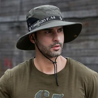 fralu summer hats men sun protector uv proof breathable bucket hat large wide brim hiking outdoor fishing beach cap cowboy new