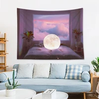 korean ins sun moon wall decor tapestry wall hanging colorful cloud floral psychedelic small tapestry decoative dorm background