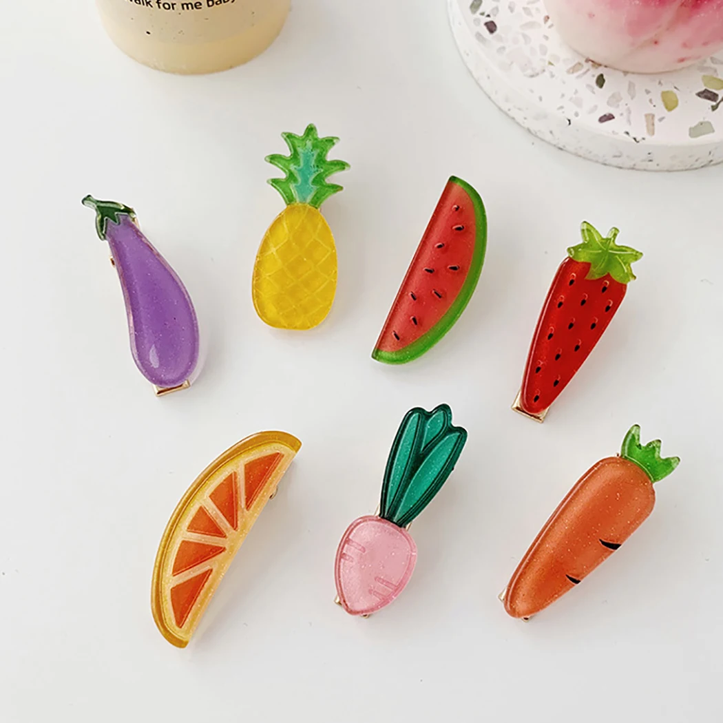 1Pc Creative Fruit And Vegetable Shape Hair Clip Cute Design Barrette Duckbill Pin Accessories |