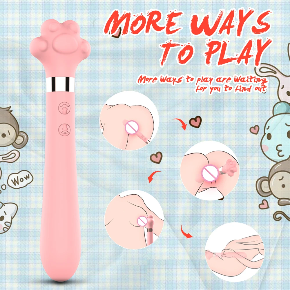 Мягкий реальный милый кошачий коготь двойной вибратор Силиконовая