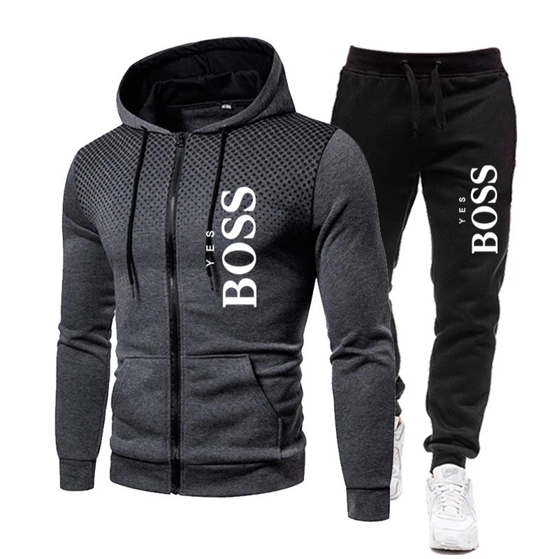 

Men's Fashion Hoodie Sportswear Men Clothes Jogging Casual Tracksuit Mens Running Sport Suits Sweatshirt+Pant 2Pcs Sets New 2021