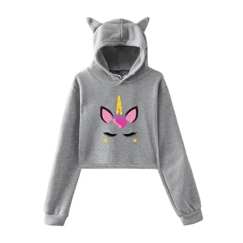 Толстовка в стиле Харадзюку; забавные толстовки с единорогом; Bluza damsk; Женский пуловер; Одежда для девочек-подростков; Осенняя теплая уличная одежда - Цвет: 1