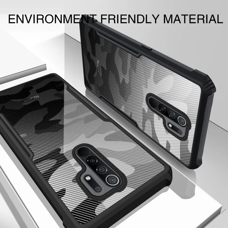 

For Redmi Note 8 Pro Case Airbag Case for Xiaomi Mi 10 Pro Case Camouflage Acrylic PC+TPU Anti-knock Armor Back Cover Rzants