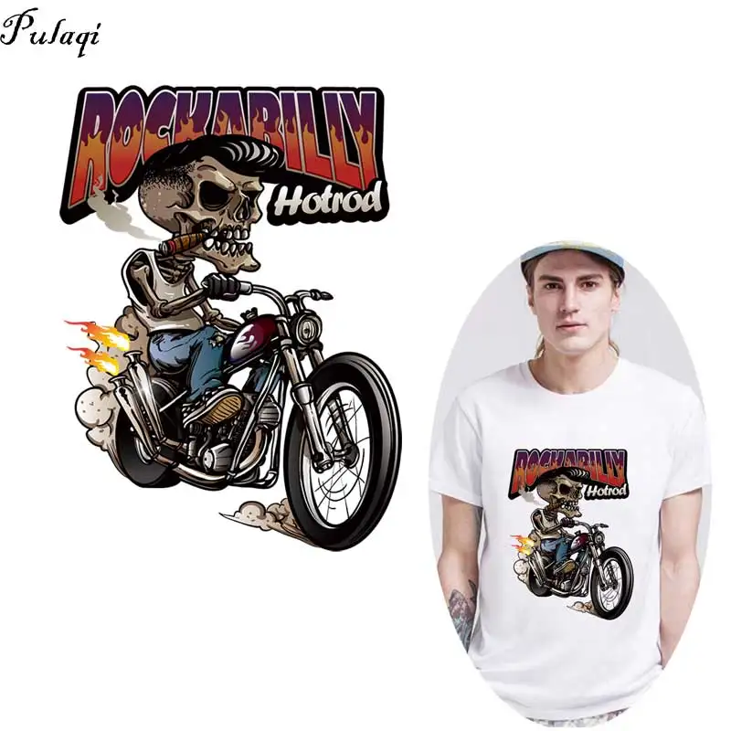 Мотоциклетные велосипедные нашивки искусственное череп нанесение одного цветка