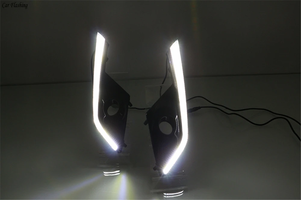 CSGJMY 1 пара автомобильный DRL светодиодный светильник дневного света с желтой