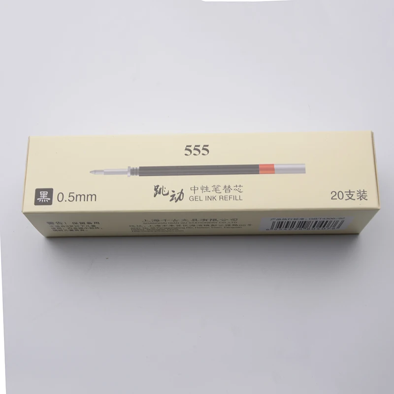 Jinhao 992 598 555 гель Заправка для ручек 20/уп цвет: черный, синий красные чернила гелевая ручка ролика чернил 0,5 мм 0,7 мм вместимость tinta para модное Новогоднее пуховое