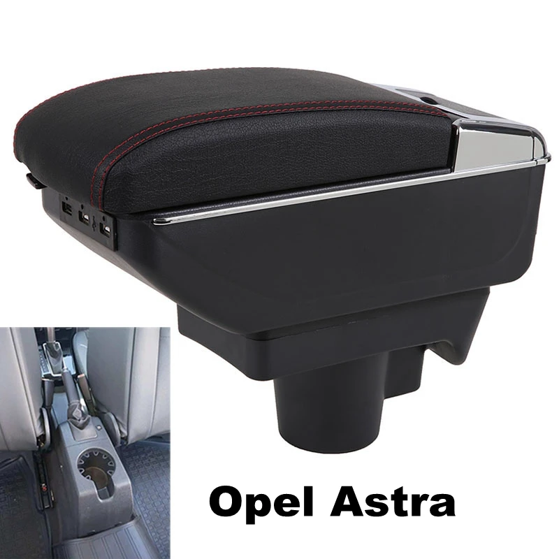 Подлокотник коробка для Opel Astra H USB зарядка повышает двухслойный центральный консольный ящик для хранения с подстаканником пепельница аксессуары