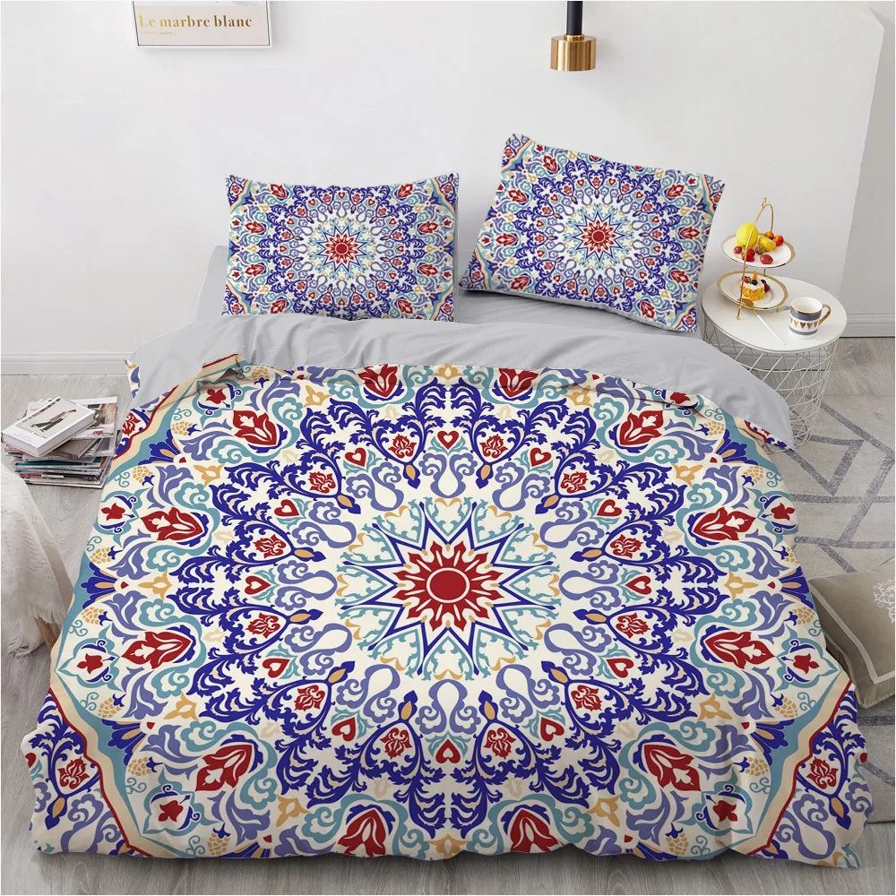 Роскошный комплект постельного белья 3D с пододеяльником и одеялом королевский