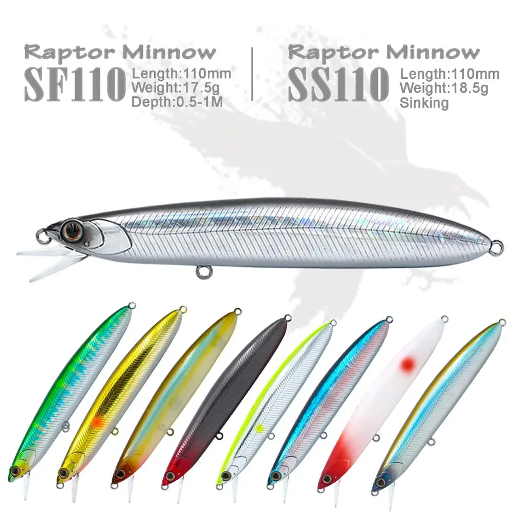 

SF110/SS110 Swing Movable Lip System Lure Sinking Minnow Floating Wobblers Jerkbait Bait Fishing Tackle For Trout Seabass Bass