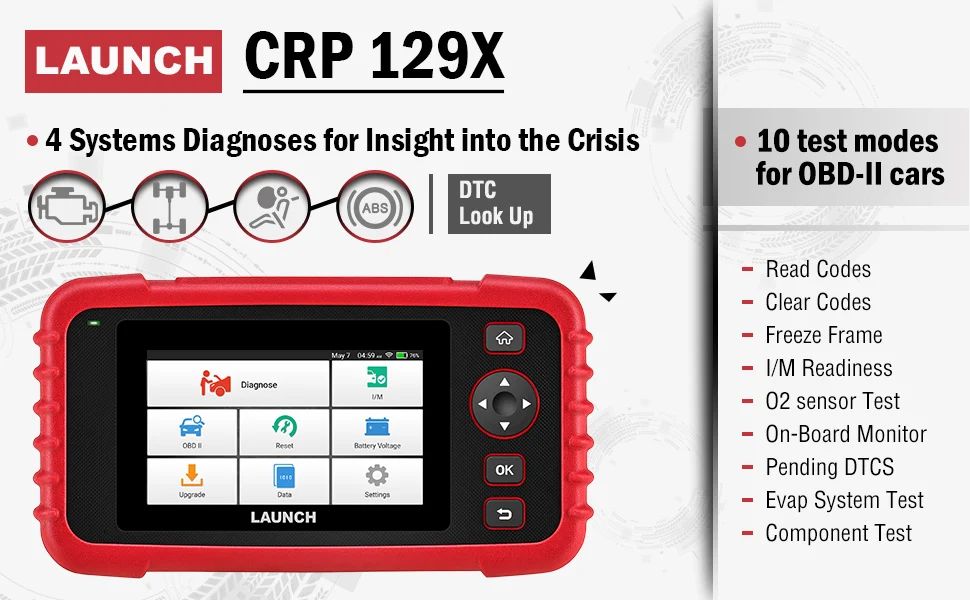 Launch Scan инструмент launch X431 CRP129X OBD2 сканер автоматический считыватель кодов OBD диагностический инструмент ABS SRS передача двигателя AutoVIN Wi-Fi
