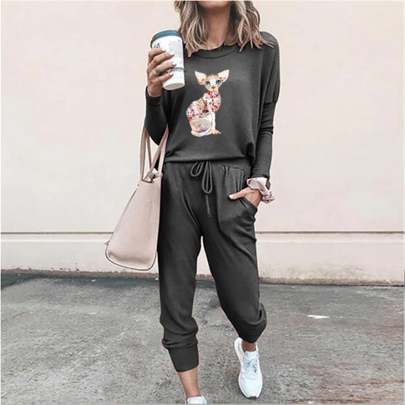 

Women's sweatshirts and pants suits Casual, loose, fashionable sportswear, jogging, home wear, 2021