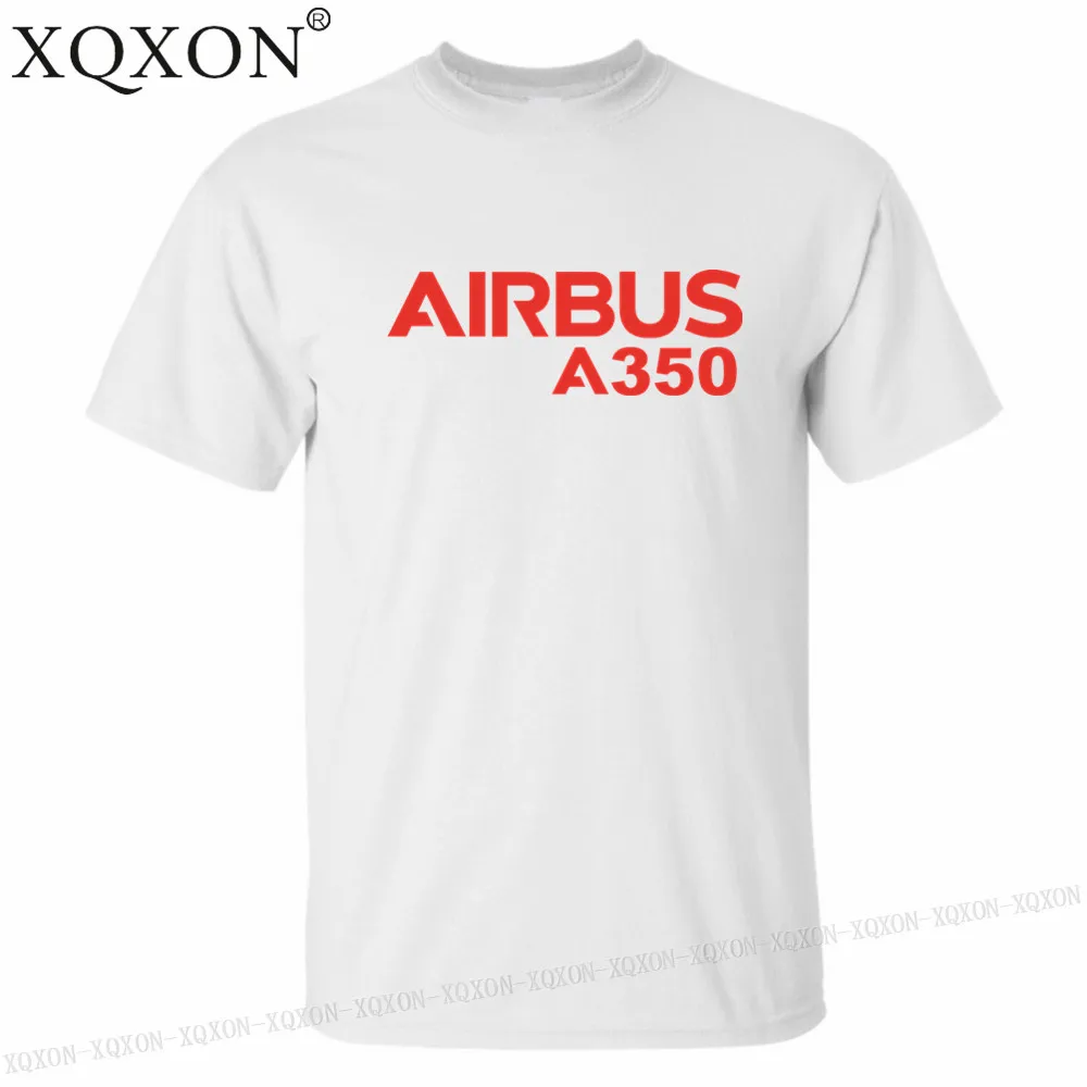 Мужская футболка с круглым вырезом XQXON хлопковая Футболка принтом Airbus A350 высокое