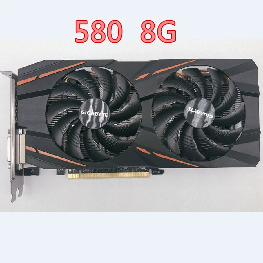 Видеокарты GIGABYTE RX 580 8 ГБ игровые видеокарты GPU RX580 компьютерная игра для видеокарт