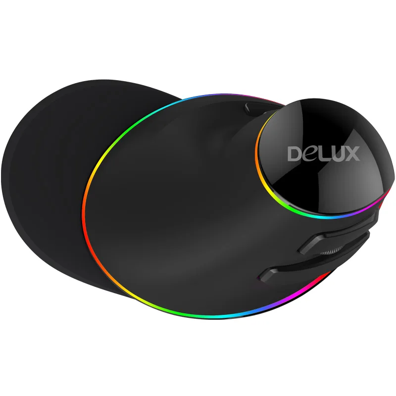 Вертикальная мышь Delux M618Plus RGB эргономичная Мышь 6 кнопок 4000 Точек на дюйм