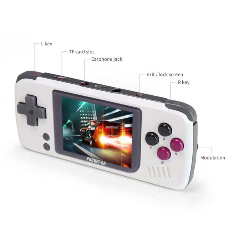 Игровая консоль V2 PocketGo в стиле ретро приставка с экраном 2 4 дюйма картой TF 32 ГБ