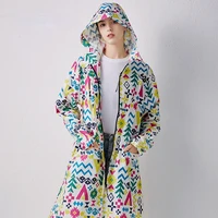 new stylish long rain coat women waterproof hooded light hiking men rain coat portable rain jacket cloak chubasqueros mujer
