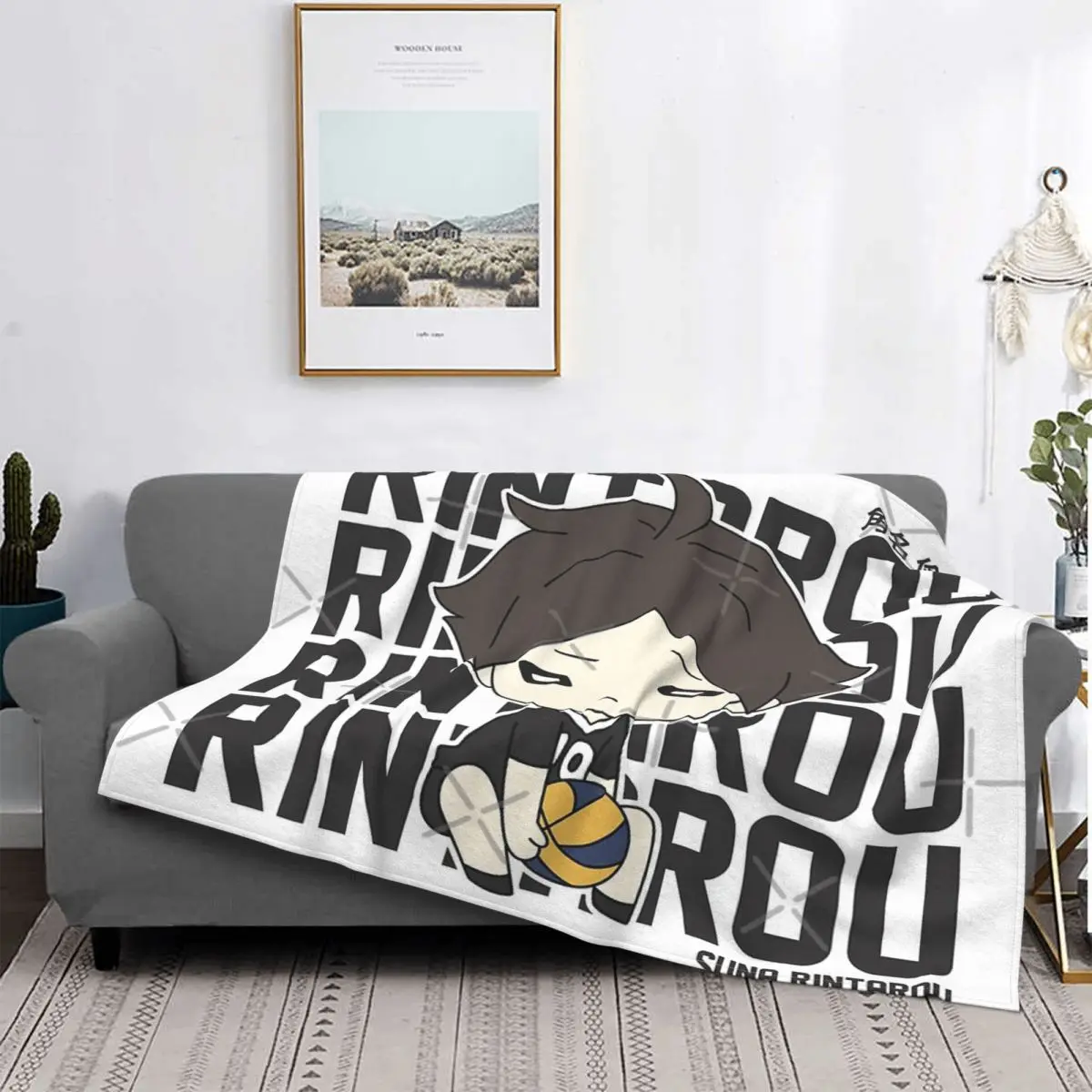

Одеяло Suna Rintarou - Inarizaki-Haikyuu, покрывало для кровати в клетку, шарф 260