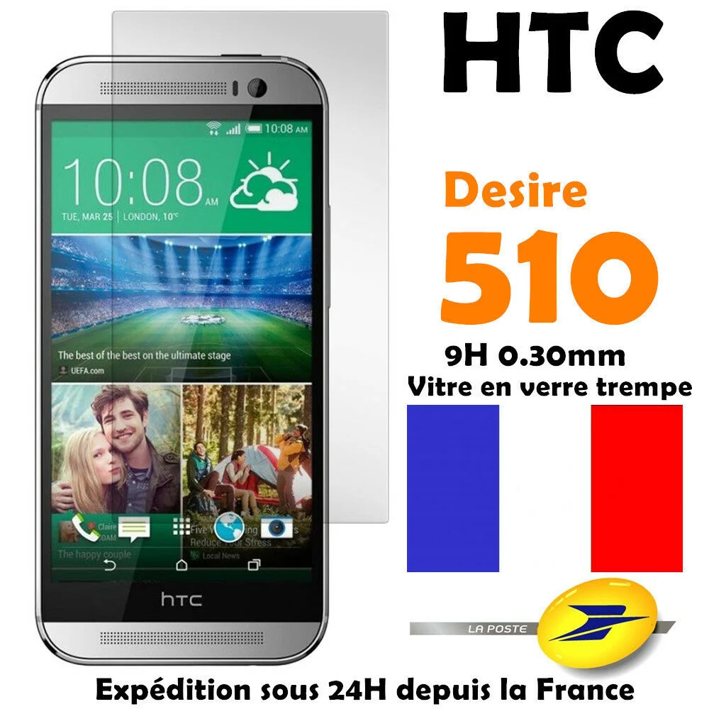 

Film de protecteur d'cran vitre protection en verre tremp For Htc Desire 510