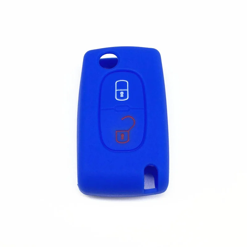 

2 buttons Silicone Car Key Case For PEUGEOT 207 307 308 407 408 For Citroen C3 C4 C4L C5 C6 Quatre Protector Cover