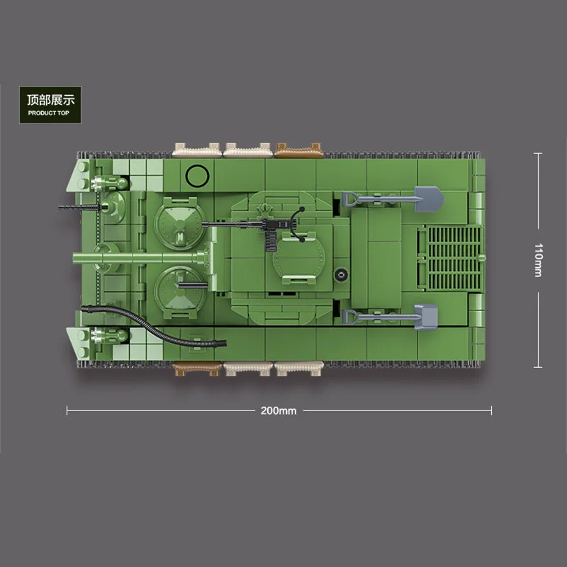 

Military series World War II U.S. Army main tank Sherman M4A1 Soldier Weapon DIY Model Building Blocks Toys Gifts