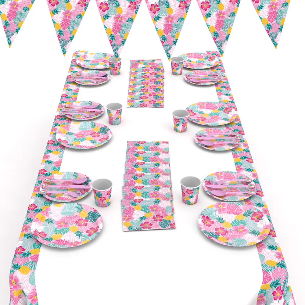 Гавайи одноразовой посуды в гавайском стиле ананаса вечерние Тропический