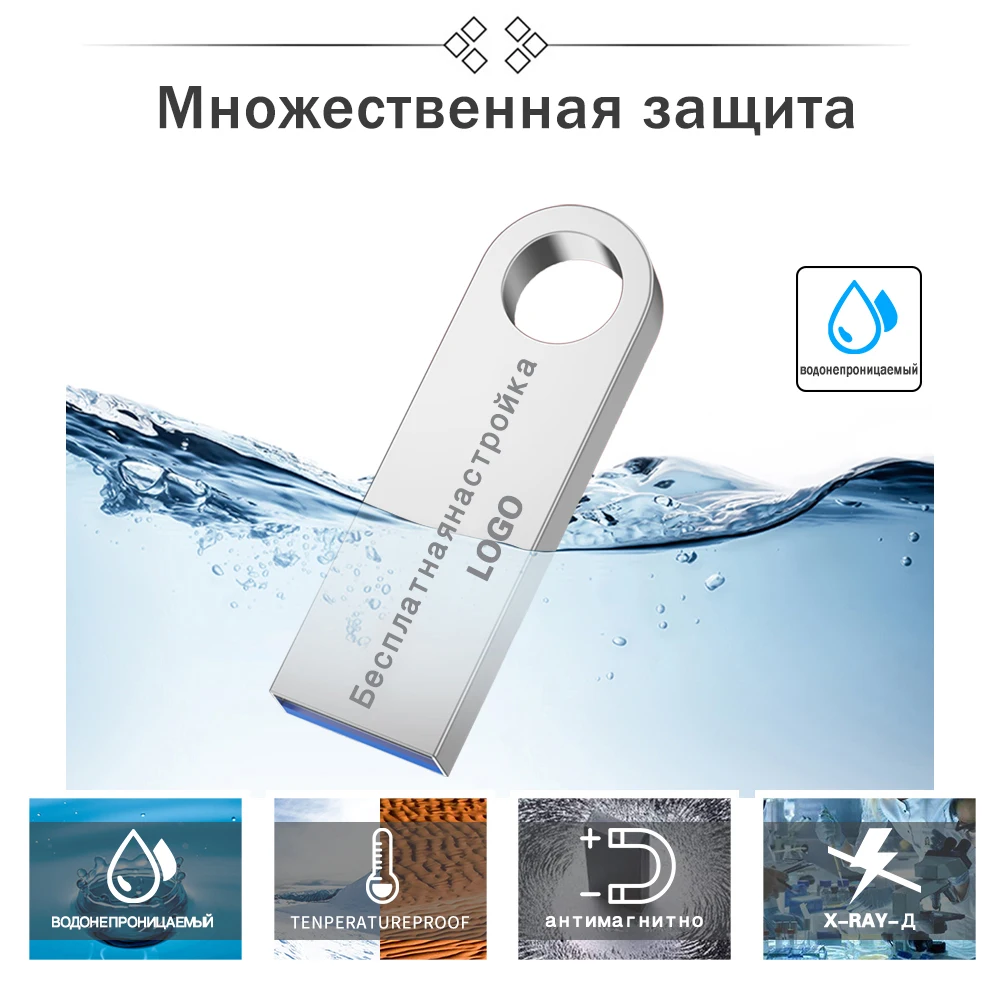 USB флеш-накопитель 32 Гб 128 ГБ 8 ГБ флеш-накопитель 64 ГБ флеш-накопитель 16 Гб водонепроницаемый металлический u-диск 2,0 USB флеш-карта памяти бесплатный логотип на заказ