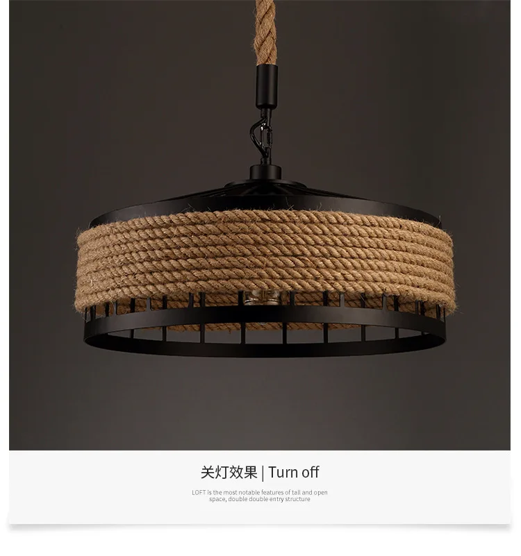 Промышленная металлическая кухонная веревка винтажные подвесные светильники