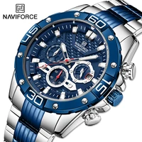 naviforce classic luxury brand male watch stainless teel waterproof chronograph sport wristwatch quartz clock relogio masculino