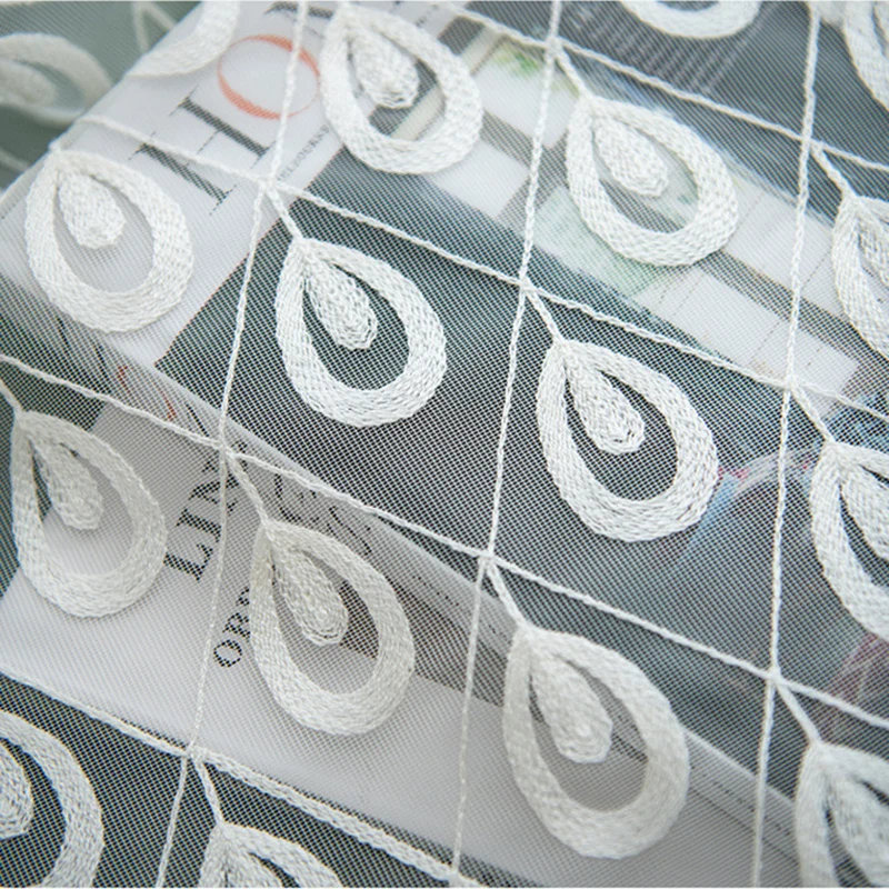 Тюль с вышитыми белыми птицами и перьями занавески для гостиной полупрозрачная