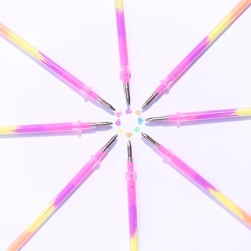 200 Pcs Multi Color Rainbow Refill Highlighters Gel Pen Stationery Students Painting Graffiti Pens Gift | Канцтовары для офиса и