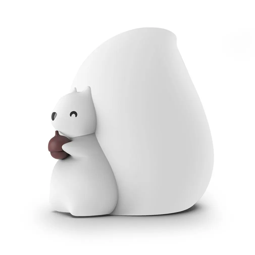 

Squirrel Kids Night Light Cute Silicone Night Light With Touch Control Squishy Portable Rechargeable Led Animal Nusery Lamp