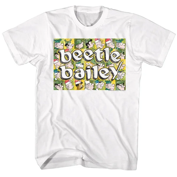 

Beetle Bailey Beetle Squares White Adult T-Shirt