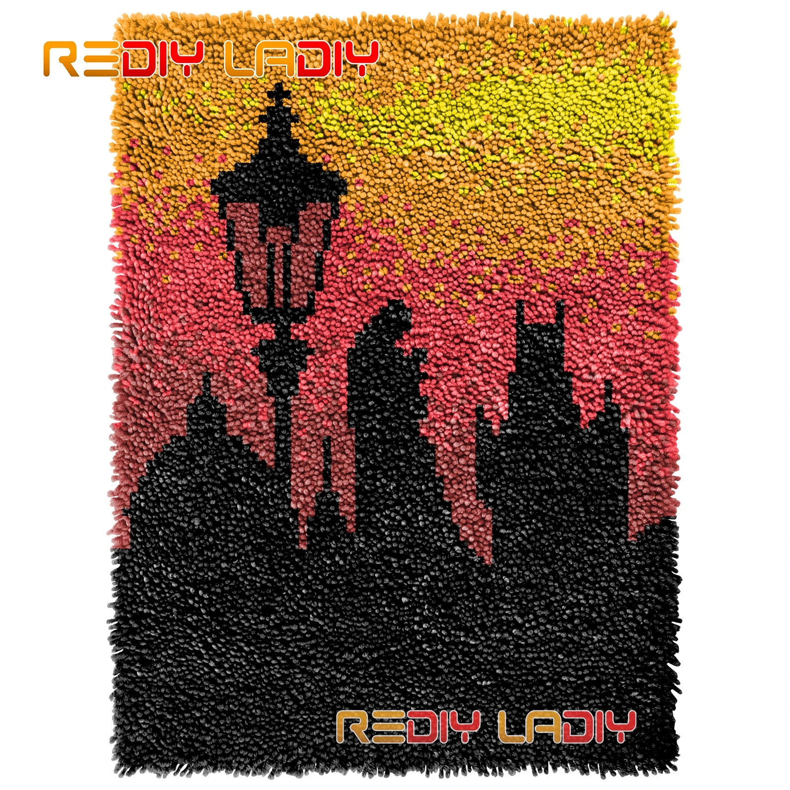 

Ковер с защелкой и крючком благословение заката вязание крючком искусственный ковер для рукоделия крупная Пряжа вязаный напольный коврик ...