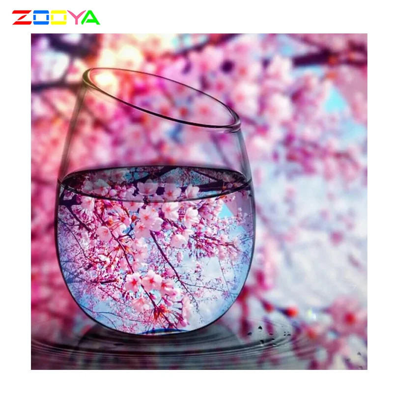 Zooya Diy алмазная живопись цветы мозаика Алмазная вышивка крестиком вишня картины с