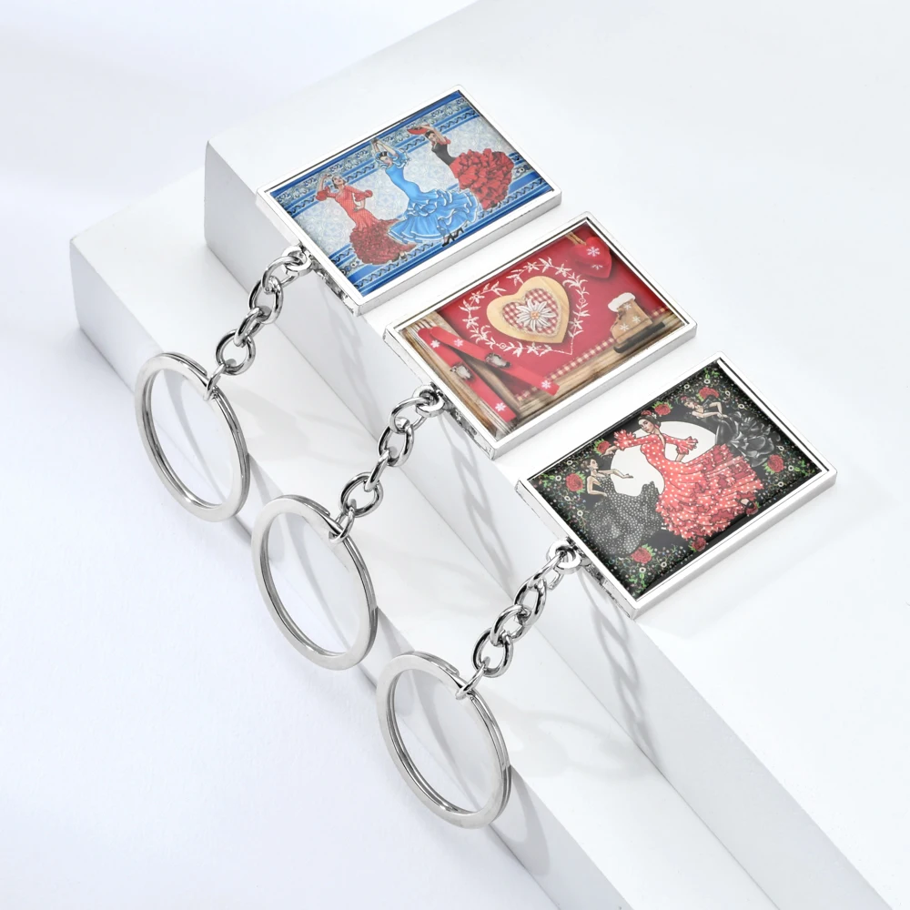 Vicney Новое поступление Испанский танцор девушка узор брелок для ключей