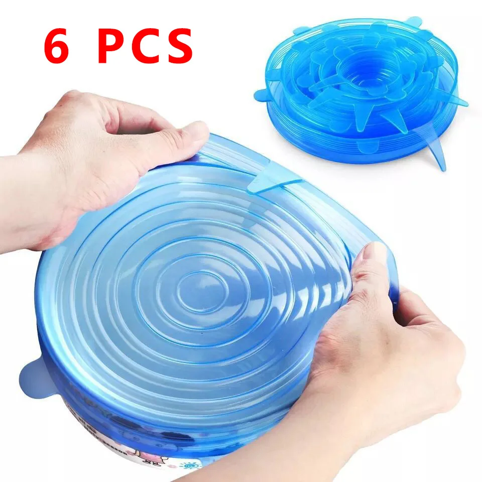 6 шт. силиконовые крышки для кастрюль|Крышки посуды| |