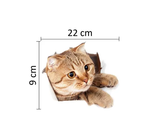 3d Кот сломанная стена украшение крышка унитаза Наклейка на стену для блокнота