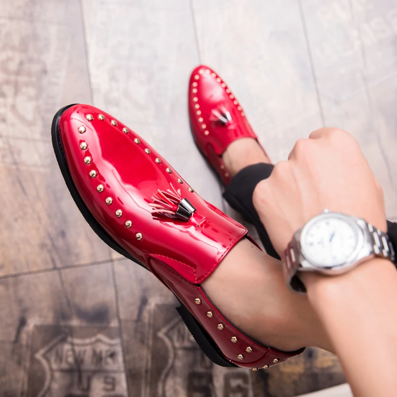 Мужская обувь для взрослых Модная повседневная кожаная с кисточками Мужские