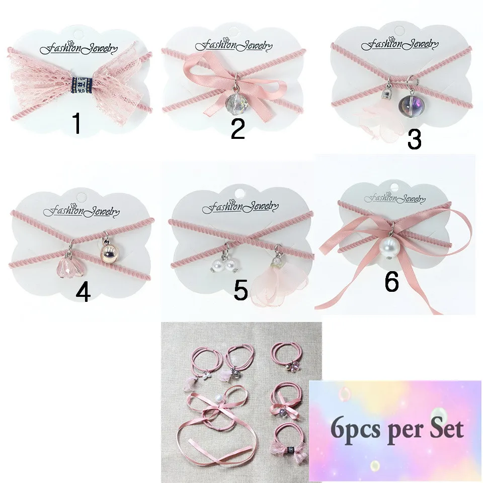 6pcs Pink Женские украшения, головной убор, резинки для волос, резинки для волос для девушек, аксессуары для волос для женщин, резинки для волос, резинки - Цвет: 6pcs Pink
