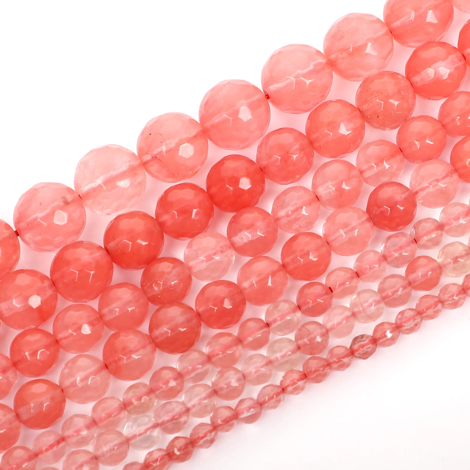 Бусины из натурального камня 15 дюймов ограненные бусины розового арбуза