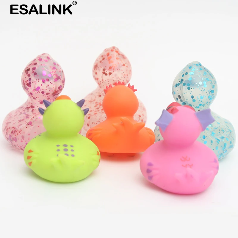 ESALINK 6 шт. детские игрушки прозрачные цветные блестки утка оранжевый зеленый
