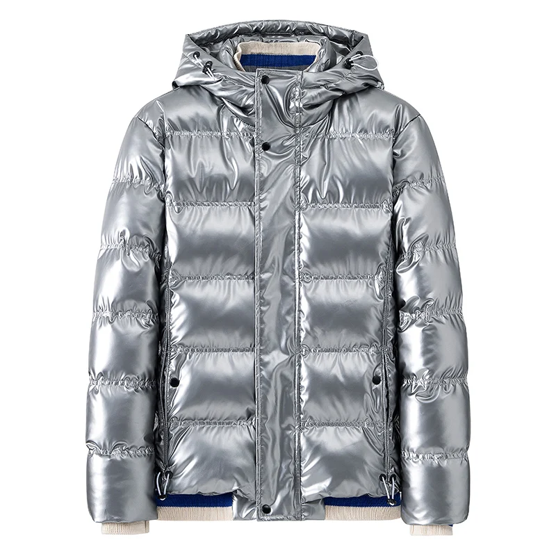 Winter Men Jacket Shiny Duck Down Parkas Jacket Men's Thick Warm Snow Parka Korea style Hooded Overcoat Windbreaker Warm Coats