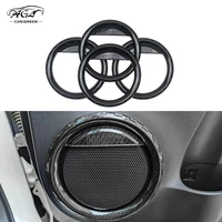 for toyota hilux revo 2015 2021 4pcs carbon fiber grain door speaker frame trim