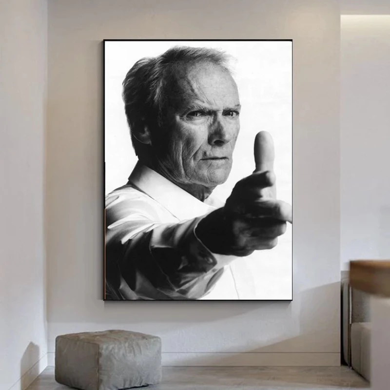 Настенное искусство HD черная картина Eastwood Картина на холсте домашний пистолет