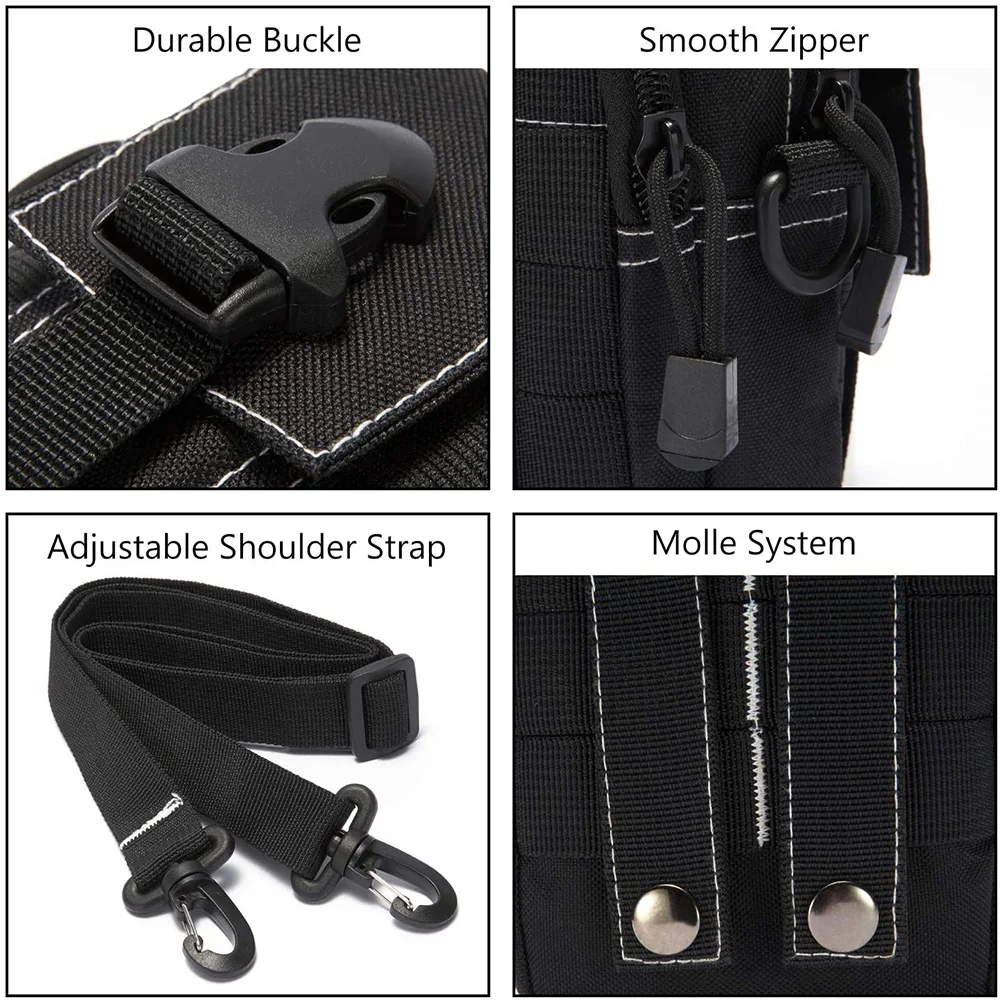 Tactical Pouch Molle EDC/EMT Gear Tool Gadget Belt Outdoor Waist Bag Pocket Organizer with Cell Phone Holster for Smartphone | Спорт и